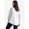 ellos Plus Size Colorblock 3/4 Sleeve Tee(Heather Grey Black)