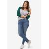 ellos Plus Size Colorblock 3/4 Sleeve Tee(Heather Grey Black)