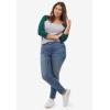 ellos Plus Size Colorblock 3/4 Sleeve Tee(Mauve Orchid Heather Grey)