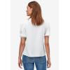 ellos Plus Size Contrast Button-Front Blouse(White)
