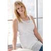 ellos Plus Size Cotton Spandex Lace Trimmed Scoop Neck Sleeveless Tunic(Black)