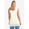 ellos Plus Size Cotton Spandex Lace Trimmed Scoop Neck Sleeveless Tunic(Ivory)