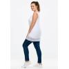 ellos Plus Size Cotton Spandex Lace Trimmed Scoop Neck Sleeveless Tunic(White)
