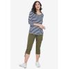 ellos Plus Size Cotton Spandex Scoop Neck 3/4 Sleeve Tee(Black)