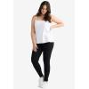ellos Plus Size Cotton Spandex Scoop Neck Sleeveless Cami(Black)