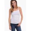 ellos Plus Size Cotton Spandex Scoop Neck Sleeveless Cami(White)