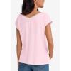 ellos Plus Size Crochet Trim Tee(White)