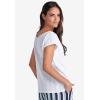 ellos Plus Size Crochet Trim Tee(White)