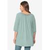ellos Plus Size Crochet Trim Tunic(Antique Mint)