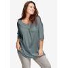 ellos Plus Size Crochet Trim Tunic(Navy)