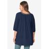 ellos Plus Size Crochet Trim Tunic(Navy)