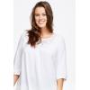 ellos Plus Size Crochet Trim Tunic(White)