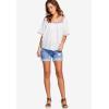 ellos Plus Size Embroidered Gauze Blouse(White)