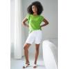 ellos Plus Size Eyelet Cap Sleeve Tee(Hot Red)