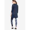 ellos Plus Size French Terry Love Tunic Sweatshirt(Black)