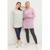 ellos Plus Size French Terry Sweatshirt Tunic With Shirttail Hem(Black)