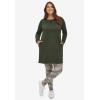 ellos Plus Size French Terry Tunic Dress(Navy)