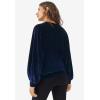 ellos Plus Size Full Sleeve Velour Top(Deep Emerald)