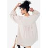ellos Plus Size Keyhole Tiered Textured Knit Tunic(Wood Rose Pink)