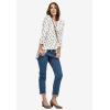 ellos Plus Size Notch Neck Crinkle Tunic(Rich Indigo White Stripe)