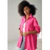 ellos Plus Size Oversized Linen-Blend Boyfriend Shirt(Heather Sand)