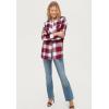ellos Plus Size Plaid Button-Front Flannel Tunic(Black Watch Plaid)
