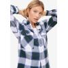 ellos Plus Size Plaid Button-Front Flannel Tunic(Maroon Red White Plaid)