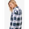 ellos Plus Size Plaid Button-Front Flannel Tunic(Red Tartan Plaid)