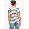 ellos Plus Size Rounded V-Neck Tee(Ivory Navy Stripe)