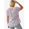 ellos Plus Size Ruffle Trim Peasant Blouse(Multi Ditsy Floral)