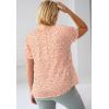 ellos Plus Size Ruffle Trim Peasant Blouse(Peach Bud Floral)