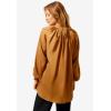 ellos Plus Size Satin V-Neck Tunic With Blouson Sleeves(Classic Red)