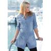 ellos Plus Size Snap Front Denim Tunic(Bleach)