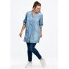 ellos Plus Size Snap Front Denim Tunic(Bleach)