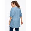 ellos Plus Size Snap Front Denim Tunic(Indigo)
