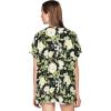 ellos Plus Size Stretch Knit Scoop Neck Oversized Tunic(Black White Floral)