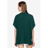 ellos Plus Size Stretch Knit Scoop Neck Oversized Tunic(Deep Emerald)
