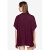 ellos Plus Size Stretch Knit Scoop Neck Oversized Tunic(Midnight Berry)