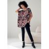 ellos Plus Size Stretch Knit Scoop Neck Oversized Tunic(Navy Ditsy Floral)