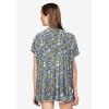 ellos Plus Size Stretch Knit Scoop Neck Oversized Tunic(Navy Ditsy Floral)