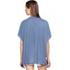 ellos Plus Size Stretch Knit Scoop Neck Oversized Tunic(Pale Indigo)