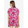 ellos Plus Size Stretch Knit Scoop Neck Oversized Tunic(Raspberry Sorbet Floral)