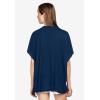 ellos Plus Size Stretch Knit Scoop Neck Oversized Tunic(Rich Navy)