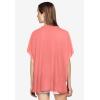 ellos Plus Size Stretch Knit Scoop Neck Oversized Tunic(Sweet Coral)