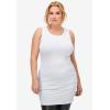 ellos Plus Size Stretch Knit Scoop Neck Sleeveless Long Tank(Deep Wine)