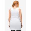 ellos Plus Size Stretch Knit Scoop Neck Sleeveless Long Tank(Navy)