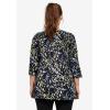 ellos Plus Size Stretch Knit V-Neck 3/4 Sleeve Knot Front Tunic(Black Abstract Dot)
