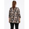 ellos Plus Size Stretch Knit V-Neck 3/4 Sleeve Knot Front Tunic(Dark Taupe)