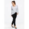 ellos Plus Size Tie Neck Peasant Tunic(Black Multi Ditsy Floral)