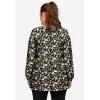 ellos Plus Size Tie Neck Peasant Tunic(Black Orchid Pink Floral)